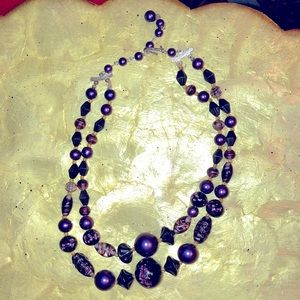 Vintage costume jewelry tiered 15”necklace.